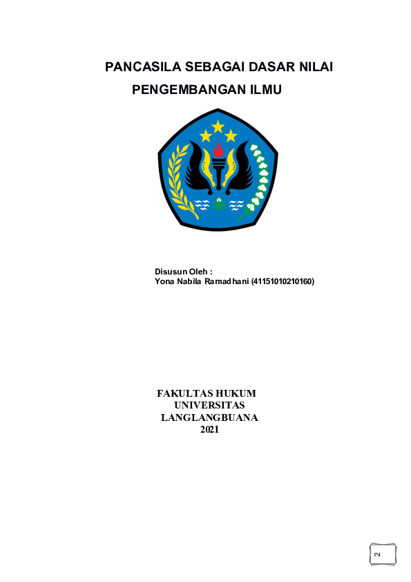 (PDF) PANCASILA SEBAGAI DASAR NILAI PENGEMBANGAN ILMU Disusun Oleh ...