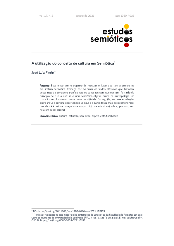 (PDF) A utilização do conceito de cultura em semiótica
