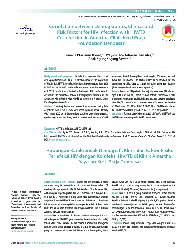 (PDF) Hubungan Karakteristik Demografi, Klinis dan Faktor Risiko ...