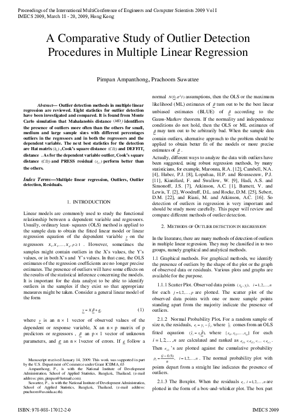 (PDF) A Comparative Study of Outlier Detection Procedures in Multiple ...