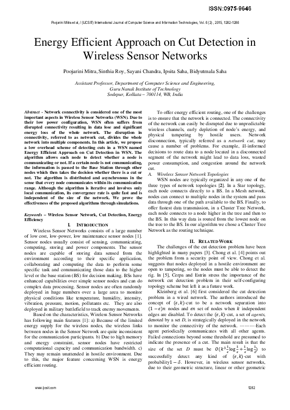(PDF) Energy Efficient Approach on Cut Detection in Wireless Sensor ...