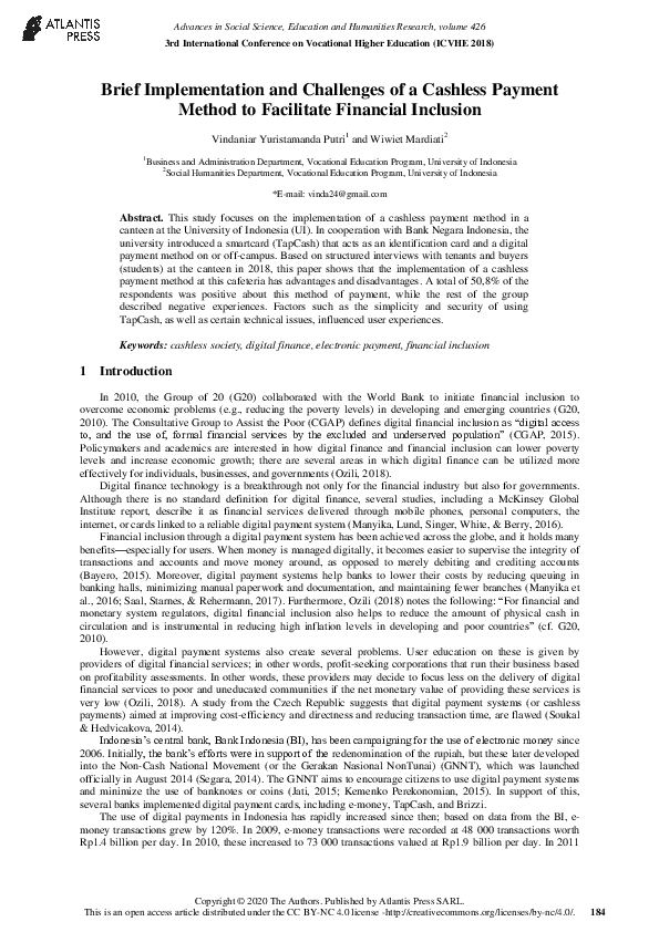(PDF) Brief Implementation and Challenges of a Cashless Payment Method ...