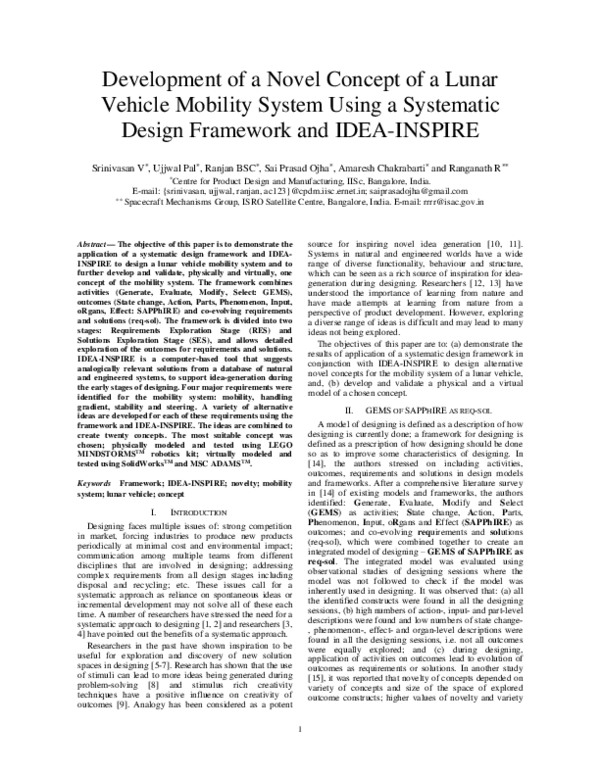 (PDF) Development of a Novel Concept of a Lunar Vehicle Mobility System ...