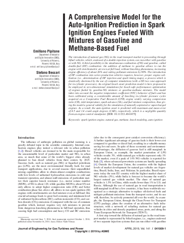 (PDF) A Comprehensive Model for the AutoIgnition Prediction in Spark