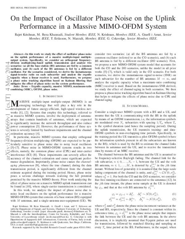 (PDF) On the Impact of Oscillator Phase Noise on the Uplink Performance ...