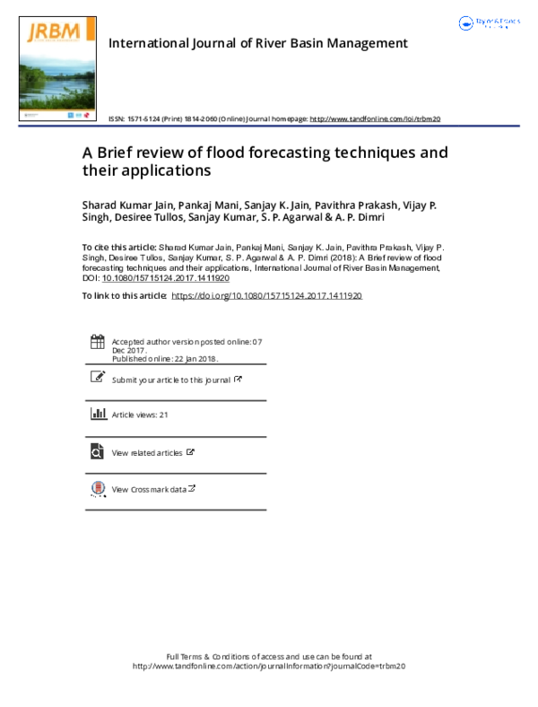 (PDF) A Brief review of flood forecasting techniques and their applications