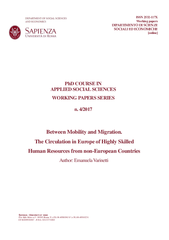 (PDF) Between Mobility and Migration . The Circulation in Europe of ...