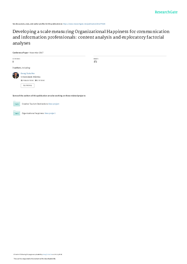 (PDF) Developing a scale measuring Organizational Happiness for ...