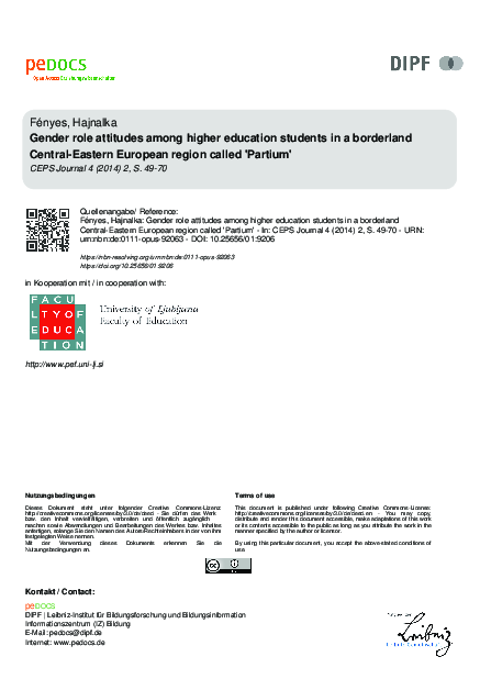 (PDF) Gender role attitudes among higher education students in a ...