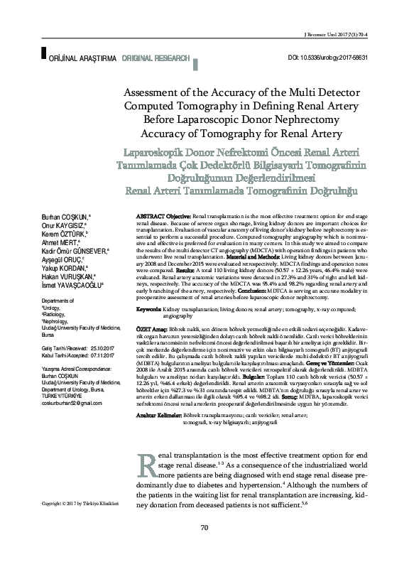 (PDF) Assessment of the Accuracy of the Multi Detector Computed ...