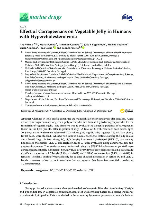 (PDF) Effect of Carrageenans on Vegetable Jelly in Humans with ...