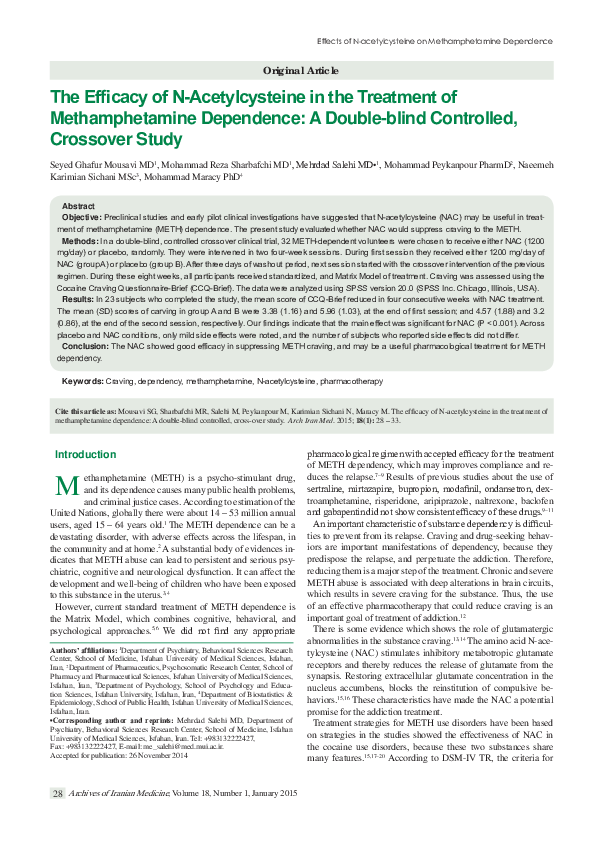 (PDF) Methamphetamine Dependence : A Double-blind Controlled ...
