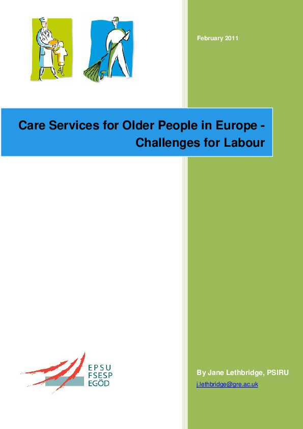 (PDF) Care services for older people in Europe - challenges for Labour