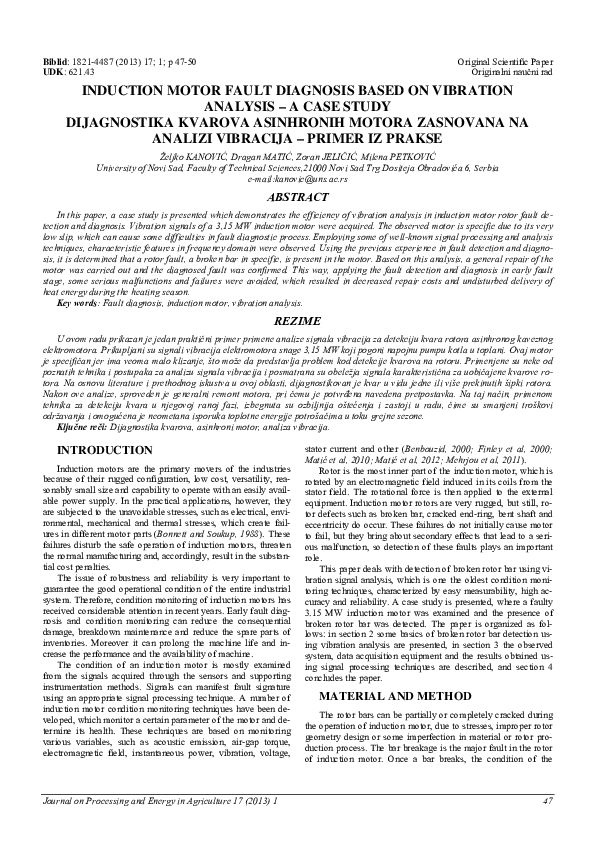(PDF) Induction motor fault diagnosis based on vibration analysis: A ...