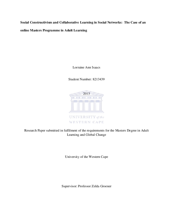 (PDF) Social constructivism and collaborative learning in social ...