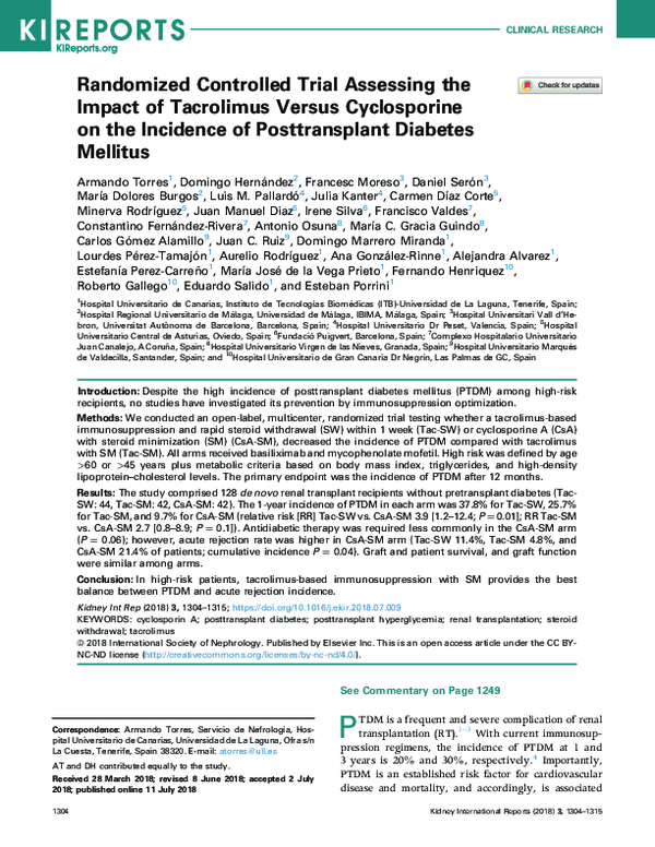 (PDF) Randomized Controlled Trial Assessing the Impact of Tacrolimus ...