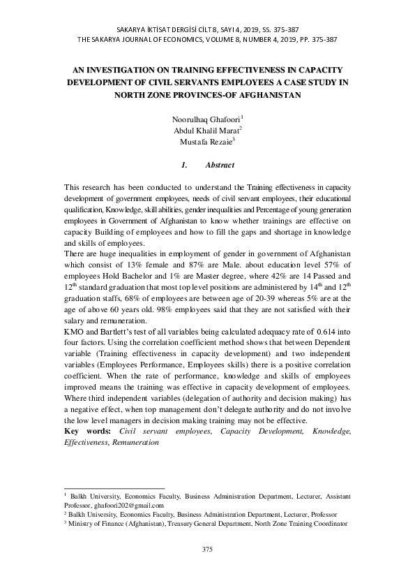 (PDF) An Investigation on Training Effectiveness in Capacity ...