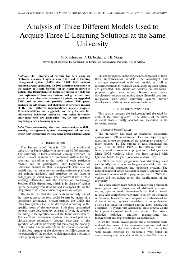 (PDF) Analysis of Three Different Models Used to Acquire Three E ...