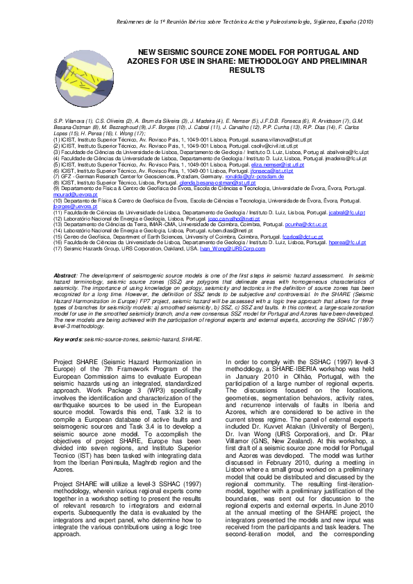 (PDF) New seismic source zone model for Portugal and Azores for use in ...