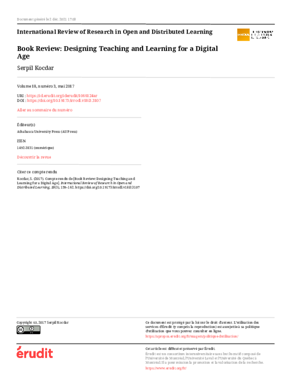 (PDF) Book Review: Designing Teaching and Learning for a Digital Age