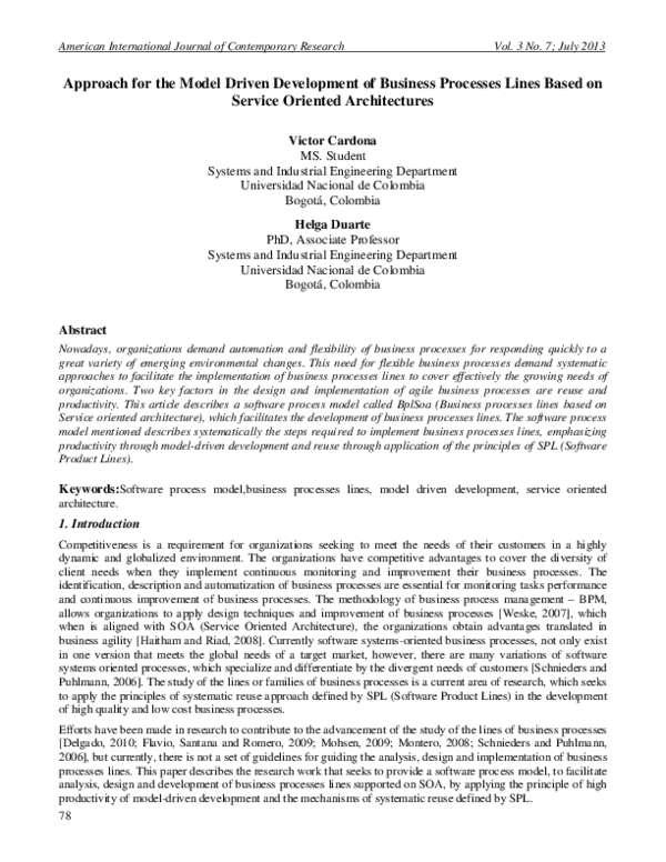 (PDF) Approach for the Model Driven Development of Business Processes ...