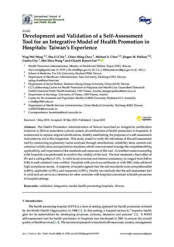 (PDF) Development and Validation of a Self-Assessment Tool for an ...
