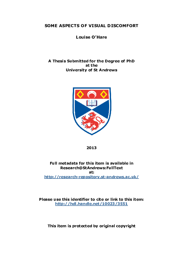 (PDF) Some aspects of visual discomfort