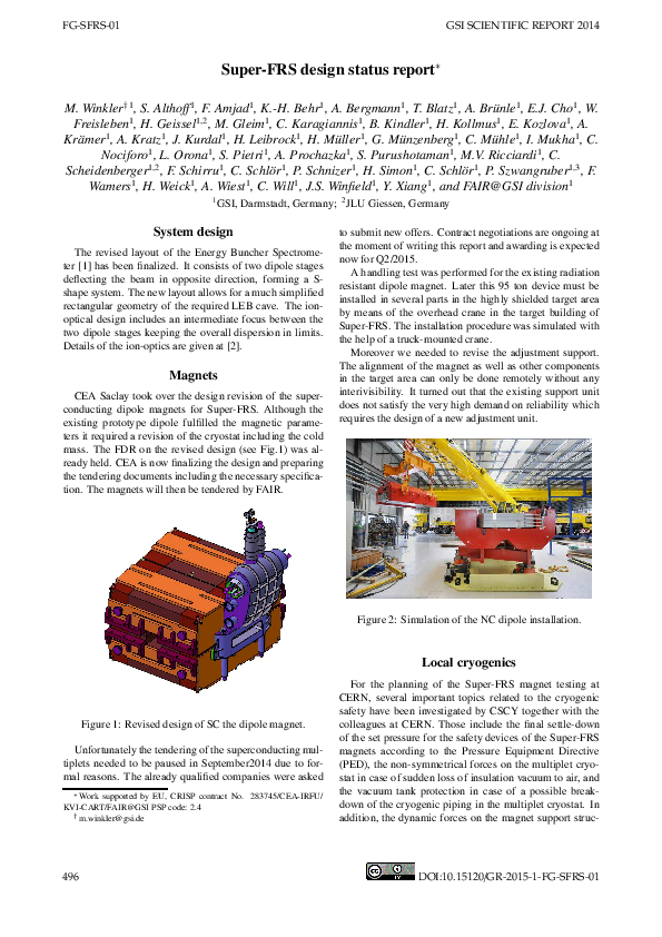 (PDF) Super-FRS Design Status Report