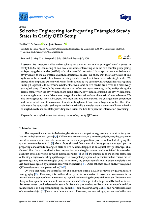 (PDF) Selective Engineering for Preparing Entangled Steady States in ...
