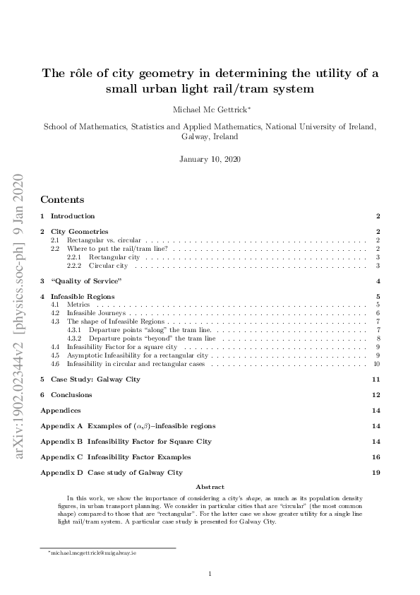 (PDF) The role of city geometry in determining the utility of a small ...