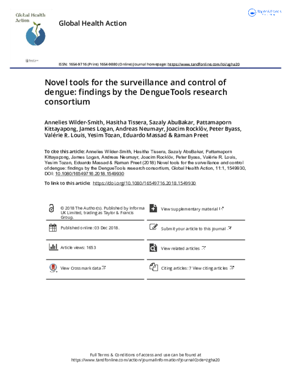 (PDF) Novel tools for the surveillance and control of dengue: findings ...
