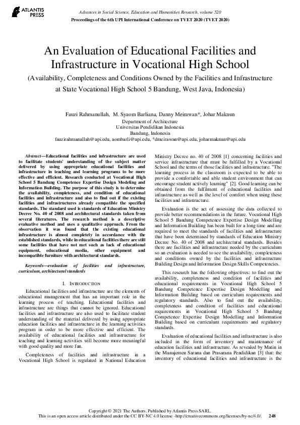 (PDF) An Evaluation of Educational Facilities and Infrastructure in ...