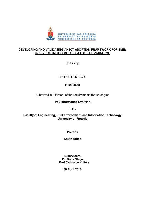 (PDF) Developing and validating an ICT adoption framework for SMEs in ...