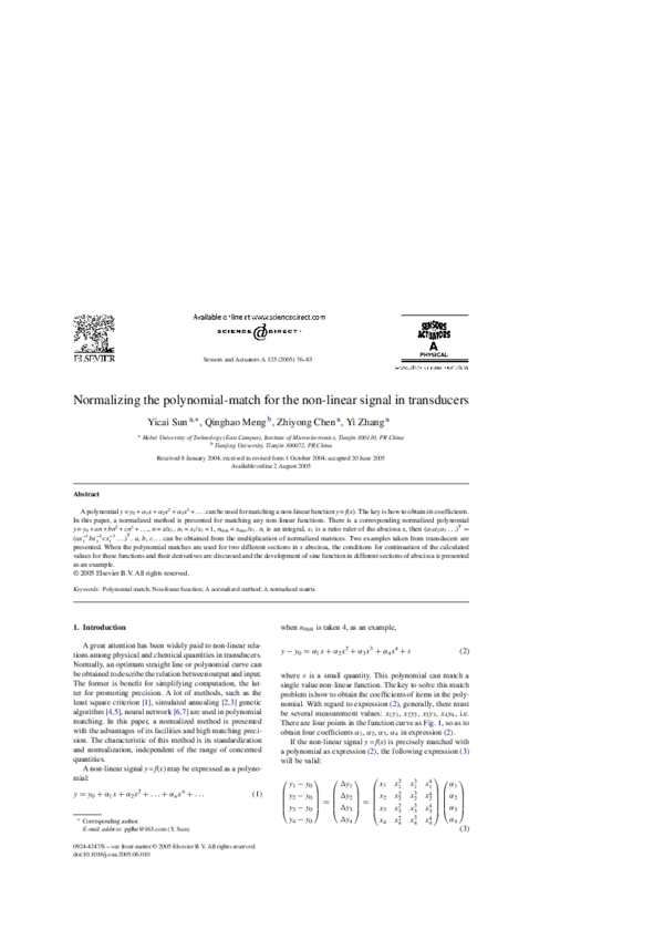 (PDF) Normalizing the polynomial-match for the non-linear signal in ...