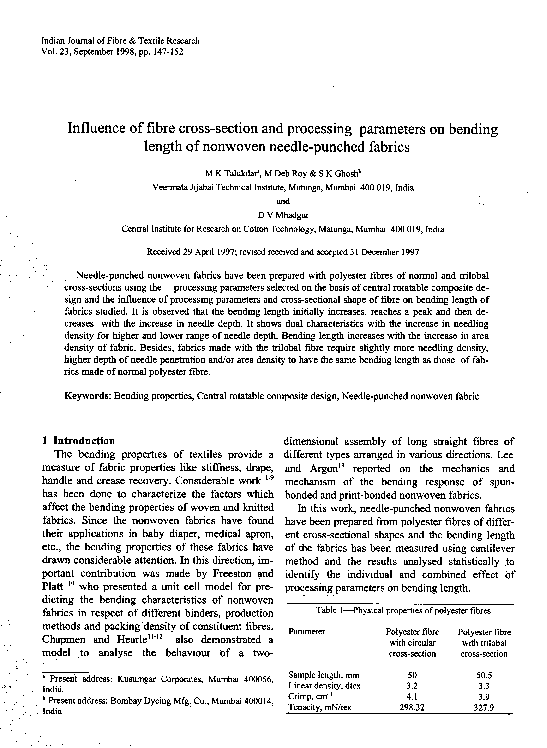 (PDF) Influence of fibre cross-section and processing parameters on ...