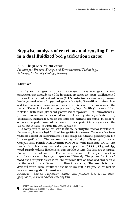 (PDF) Stepwise analysis of reactions and reacting flow in a dual ...