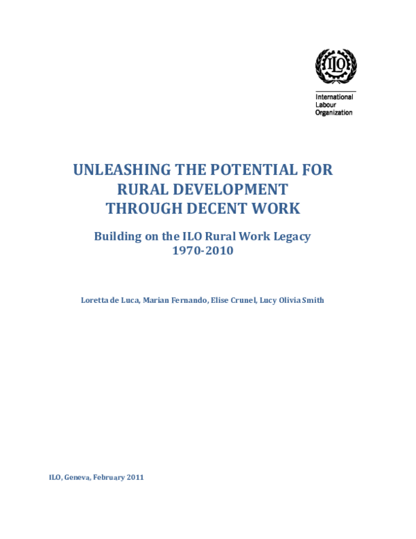 (PDF) Unleashing the Potential for Rural Development through Decent ...