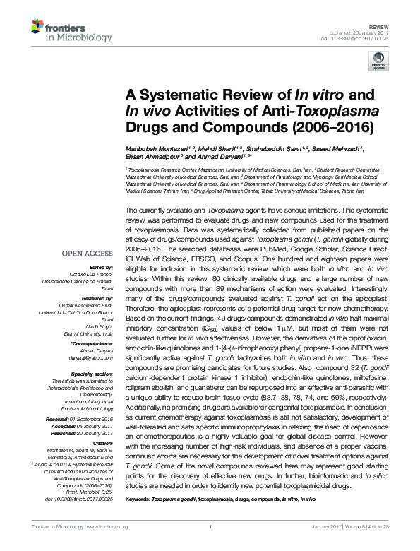 (PDF) A Systematic Review of In vitro and In vivo Activities of Anti ...