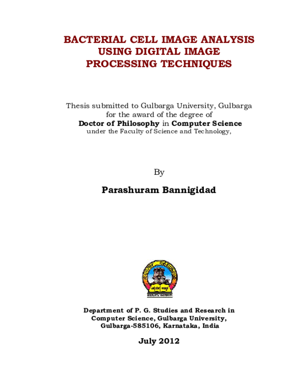 (PDF) Bacterial cell image analysis using digital image processing ...