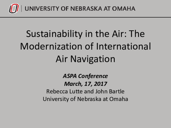 (PDF) Sustainability in the Air: The Modernization of International Air ...
