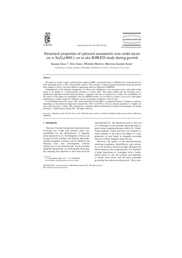 (PDF) Structural properties of epitaxial nanometric iron oxide layers ...