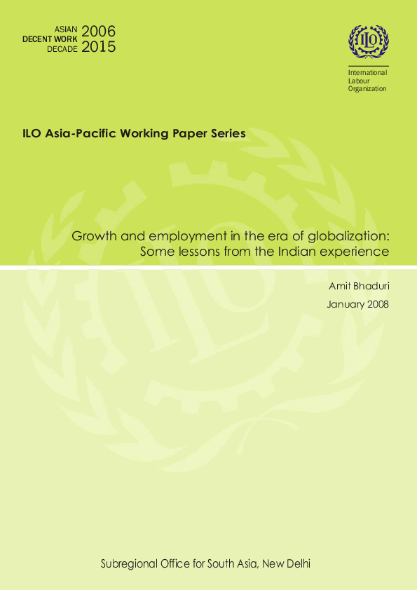 (PDF) Growth and employment in the era of globalization: Some lessons ...