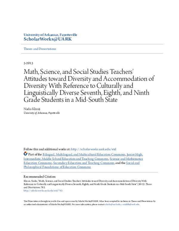 (PDF) Math, Science, and Social Studies Teachers' Attitudes toward ...