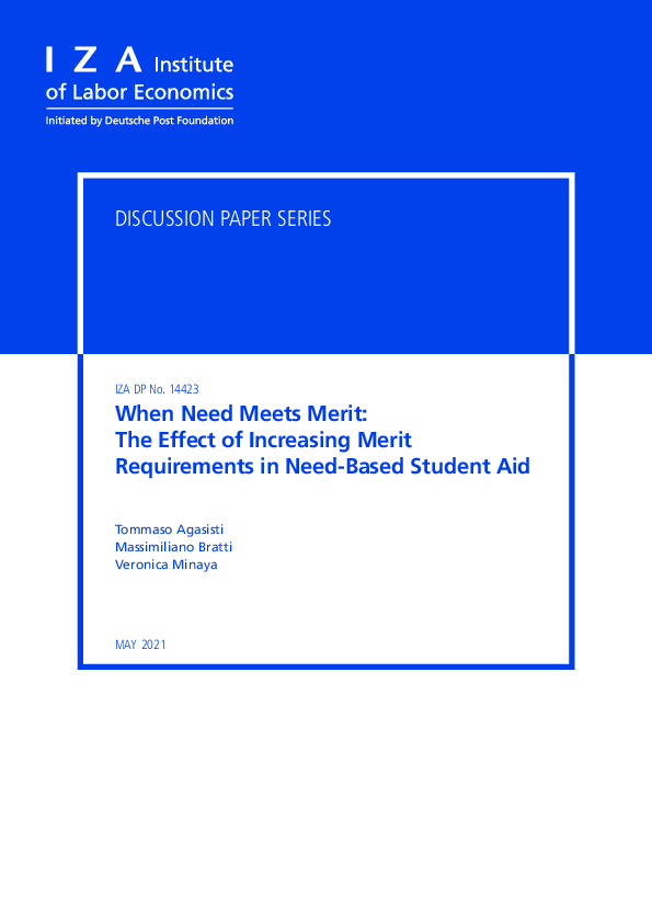 (PDF) When Need Meets Merit The Effect of Increasing Merit