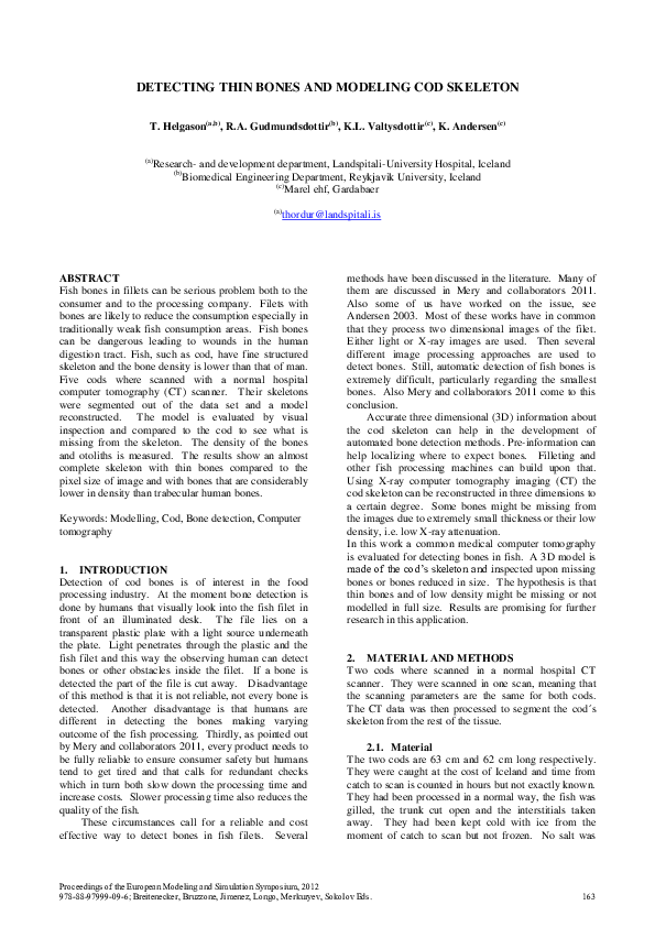 (PDF) Detecting thin bones and modeling COD skeleton