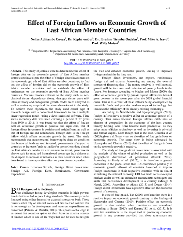 (PDF) Effect of Foreign Inflows on Economic Growth of East African ...