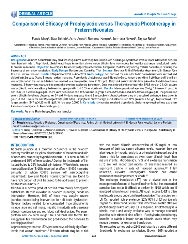 (PDF) Comparison of Efficacy of Prophylactic versus Therapeutic ...