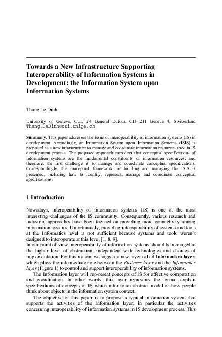(PDF) Towards a New Infrastructure Supporting Interoperability of ...