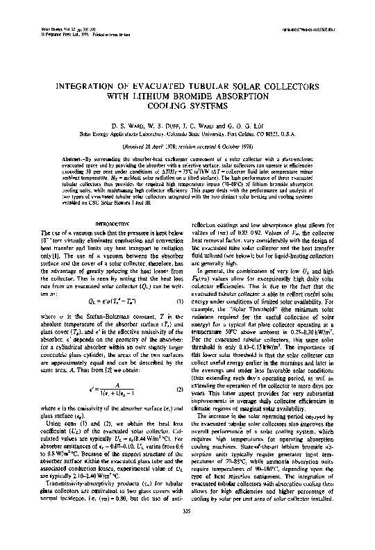 (PDF) Intergration of evacuated tubular solar collectors with lithium ...