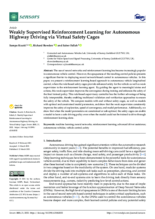 (PDF) Weakly Supervised Reinforcement Learning for Autonomous Highway ...